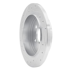 Mercedes-Benz ML320 Brake Rotor (1) - Rear Right - R1 Concepts - Drilled & Slotted - Silver - `98-`05